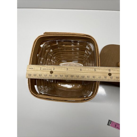 Longaberger Basket with Wooden Lid and Protector‎ 2004 Handmade Basket - Picture 11 of 11
